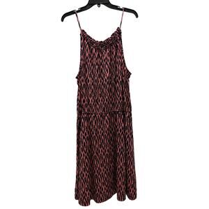 Banana Republic Pink & Black Diamond Spaghetti Strap Dress, Size XL